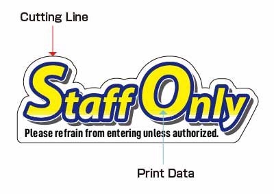 Cut line and print data