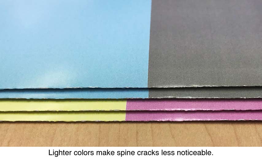 Cracking is less noticeable with lighter colors